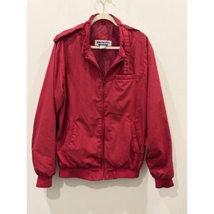 Vintage Himalaya Red Stand-Up Collar Windbreaker Jacket Zipper Men's L T Casual